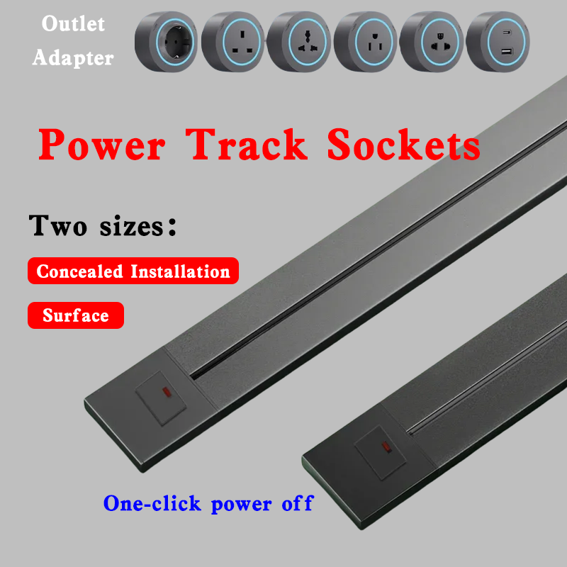Kitchen Appliances Uk - Removable Power Track Rail Socket UK/EU/UN/US/Universal