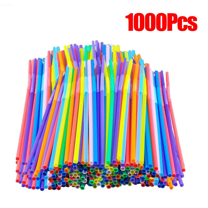 Kitchen Appliances Wholesale - 50-1000Pcs Drinking Straws Colorful & Black
